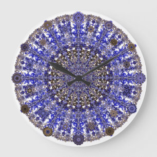 bunte Entwurfs-Mandala auf Marokkaner Große Wanduhr