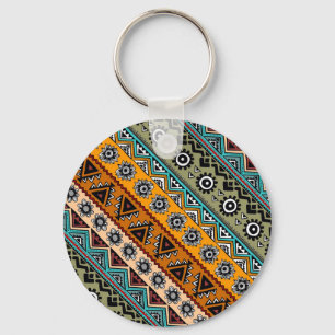Bunte ethnische Aztekenmuster Design dekoration Schlüsselanhänger