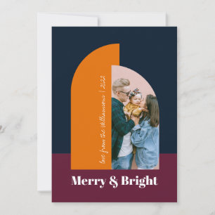 Bunte Familienfoto-Bogen-Weihnachtskarte der Marin Feiertagskarte