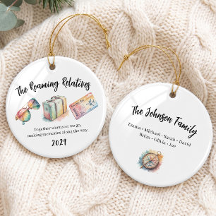 Bunte Familienurlaubs-Crew-Gruppe Keramik Ornament