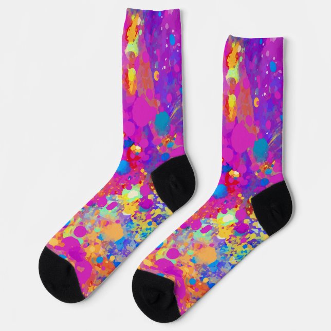 Bunte Fancy Künstlerische Socken (Linkes Detail)