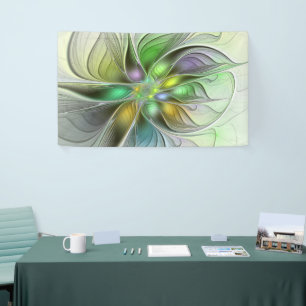 Bunte Fantasy-Blume Moderne Abstrakte Fraktal Banner