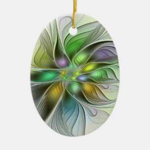 Bunte Fantasy-Blume Moderne Abstrakte Fraktal Keramik Ornament