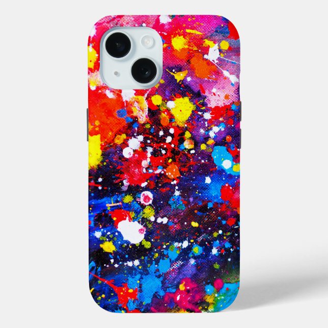 Bunte Farb-Splatter-Leinwandkunst Case-Mate iPhone Hülle (Rückseite)