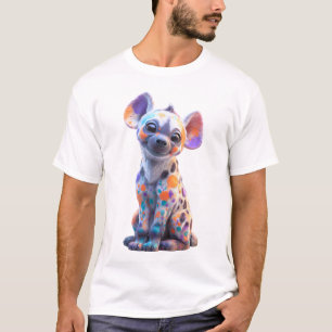 Bunte Farbklecks-Hyänen-Figur Männer T-Shirt