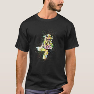 Bunte Farbspritzer Martial Shark Karate T-Shirt