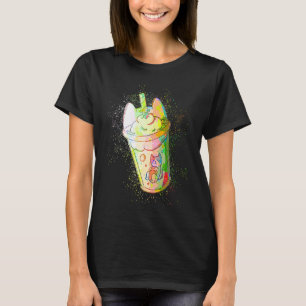 Bunte Farbspritzer Süße Katze Kaffeetasse T-Shirt