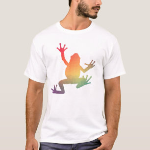 Bunte Farbverlauf-Froschliebhaber-Geschenke T-Shirt