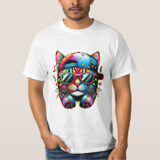 Bunte Feierkatze T-Shirt