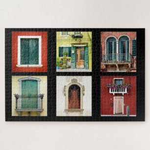 Bunte Fenster Italien Puzzle