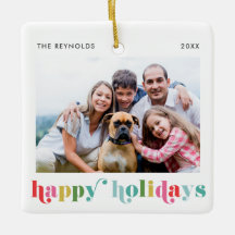 Bunte fette Type Happy Holidays Foto Weihnachten