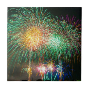 Bunte Feuerwerke Fliese
