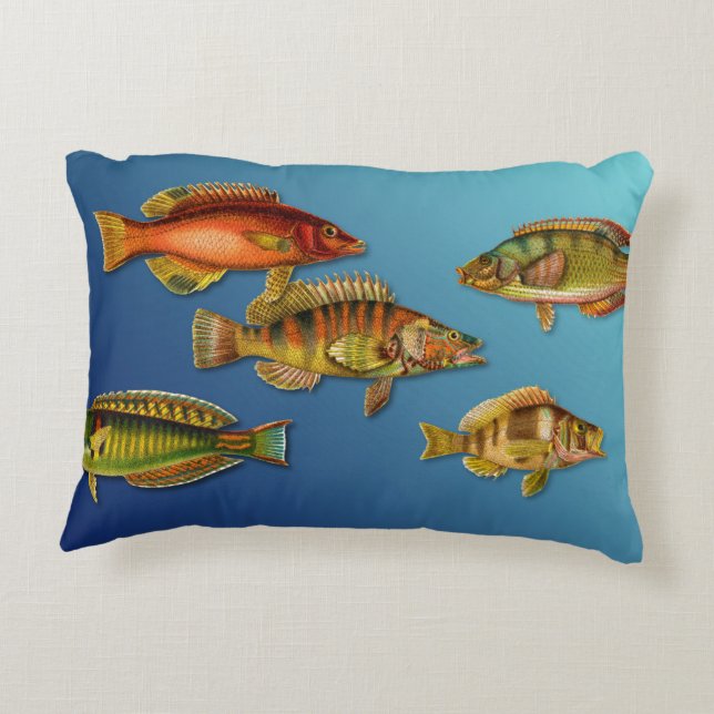 Bunte Fische Dekokissen (Rückseite)