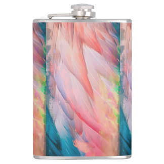 Bunte Flamingo Feathers Flachmann