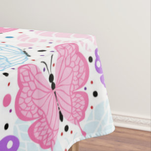 Bunte Fliegen-Schmetterlinge Tischdecke