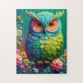 Bunte florale Eule 252-Teile-Puzzle Puzzle
