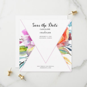 Bunte Florale Hochzeits-Website "Save the Date" Save The Date