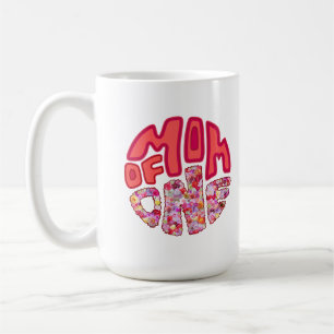 Bunte florale Typografie Mutter von einem Geburtst Kaffeetasse