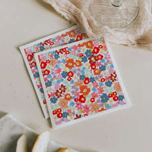 Bunte Floralpapiersparty Serviette