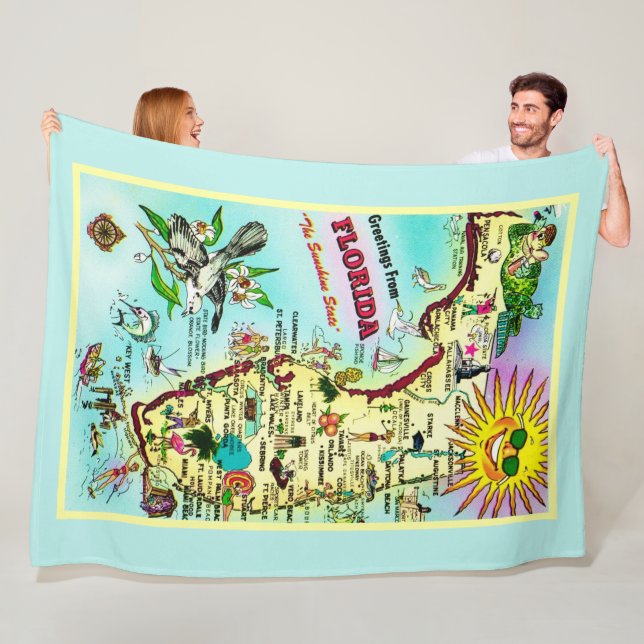 Bunte Florida-Grüße  Fleecedecke (Beispiel)