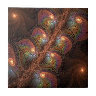 Bunte fluoreszierende abstrakte trippy braune Frak Fliese