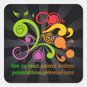 Bunte Formen, Frucht des Geistes Quadratischer Aufkleber