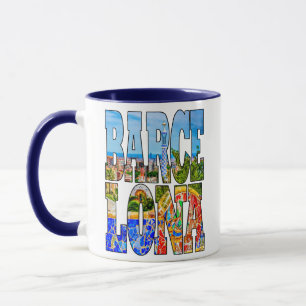 Bunte Foto-Typografie Barcelonas Spanien Europa Tasse