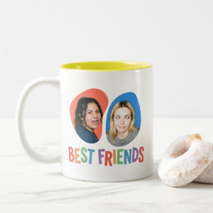 Bunte Fotovorlage für beste Freunde Zweifarbige Tasse