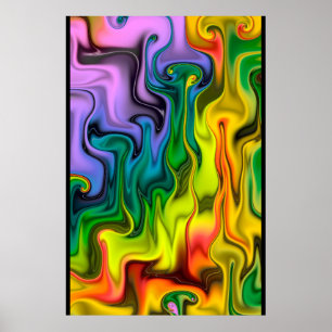 Bunte Fraktal-Abstraktion Poster