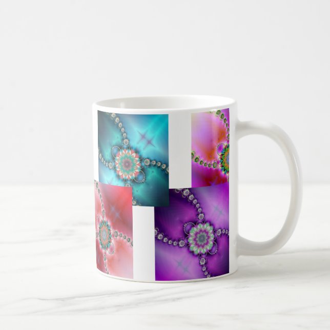 Bunte Fraktal Design-Tasse Kaffeetasse (Rechts)