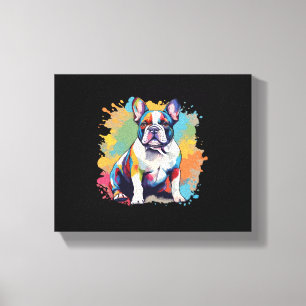 Bunte Französische Bulldoggen-Kunst für Hunde-Lieb Leinwanddruck