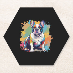 Bunte Französische Bulldoggen-Kunst für Hundeliebh Untersetzer