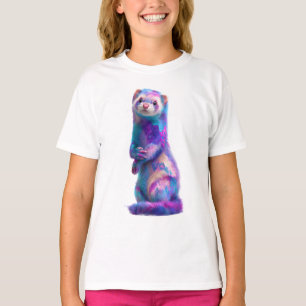 Bunte Frettchen-Kunst für Kinder T-Shirt