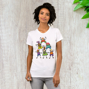 Bunte Freundschaftspyramide für Kinder T-Shirt