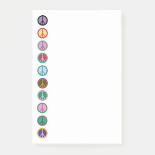 Bunte Friedenssymbole Post-it Klebezettel