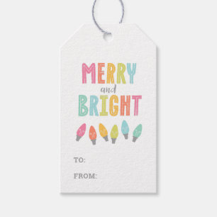 Bunte frohe und helle Weihnachten Geschenkanhänger