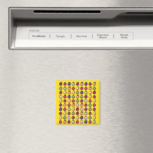 Bunte Früchte gepixelt 32-Bit Kunst Aufkleber Magnet