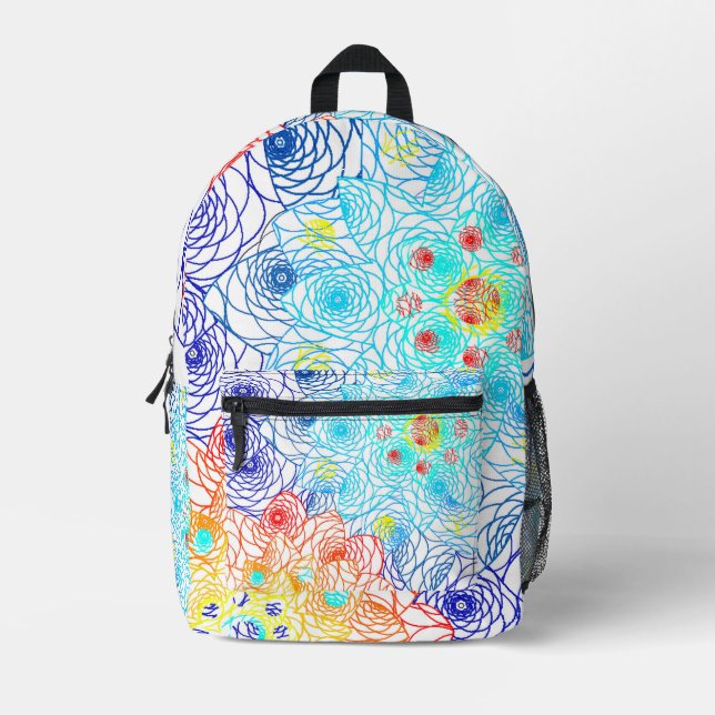 Bunte Frühlingsblumen Bedruckter Rucksack (Vorderseite)