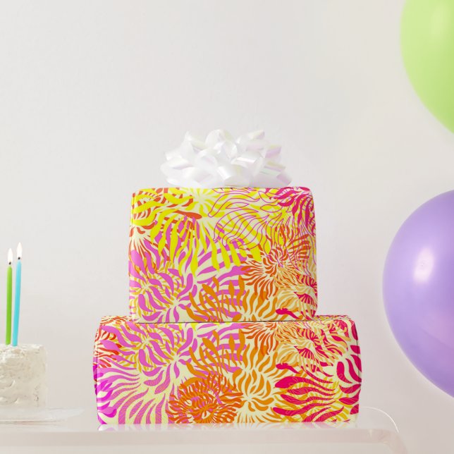 Bunte Frühlingsblumen Geschenkpapier (Partygeschenke)