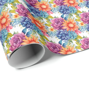 Bunte Frühlingsblumen Geschenkpapier