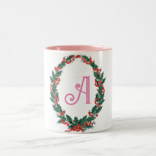 Bunte Frühlingsblumen Girlande Wasserfarben Buchst Zweifarbige Tasse