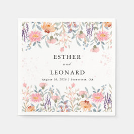 Bunte Frühlingsfeier Wildblume Serviette