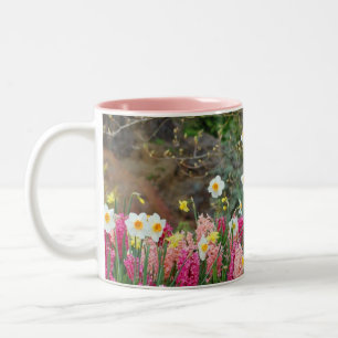 Bunte Frühlingsgartendruck-Kaffee-Tasse Zweifarbige Tasse