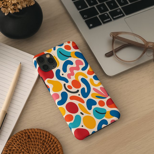 Bunte Funky Amorphe Formen Kunst Muster Case-Mate iPhone Hülle (Von Creator hochgeladen)