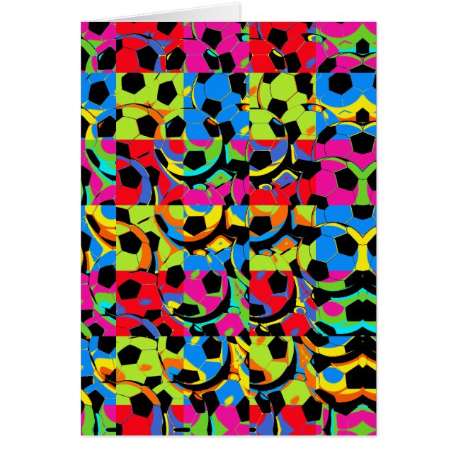 Bunte Fußball-Bälle abstrakt (Vorne)