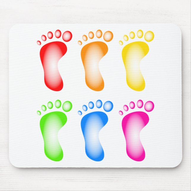 Bunte Füße Mousepad (Vorne)
