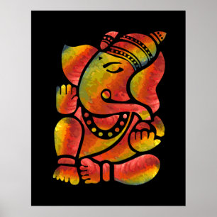 Bunte Ganesha Malerei Poster