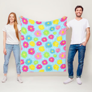 Bunte Gänseblümchen Fleecedecke