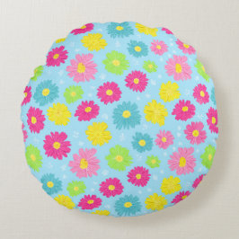 Bunte Gänseblümchen Rundes Kissen