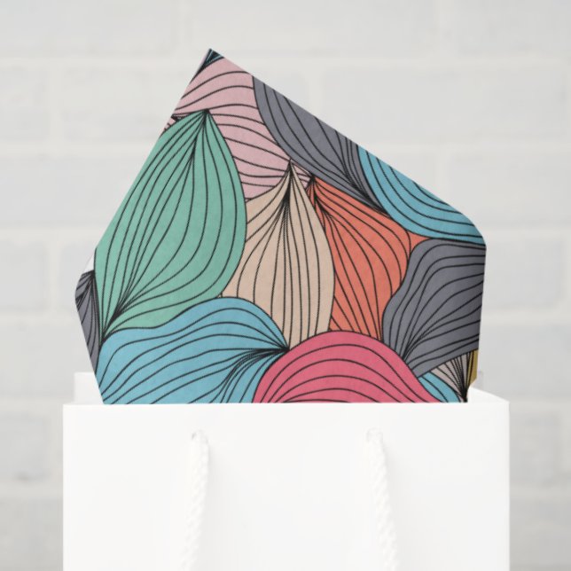 Bunte Garn Kritzeleien  Seidenpapier (Geschenktüte)
